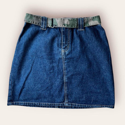 Denim and Camo Mini Skirt
