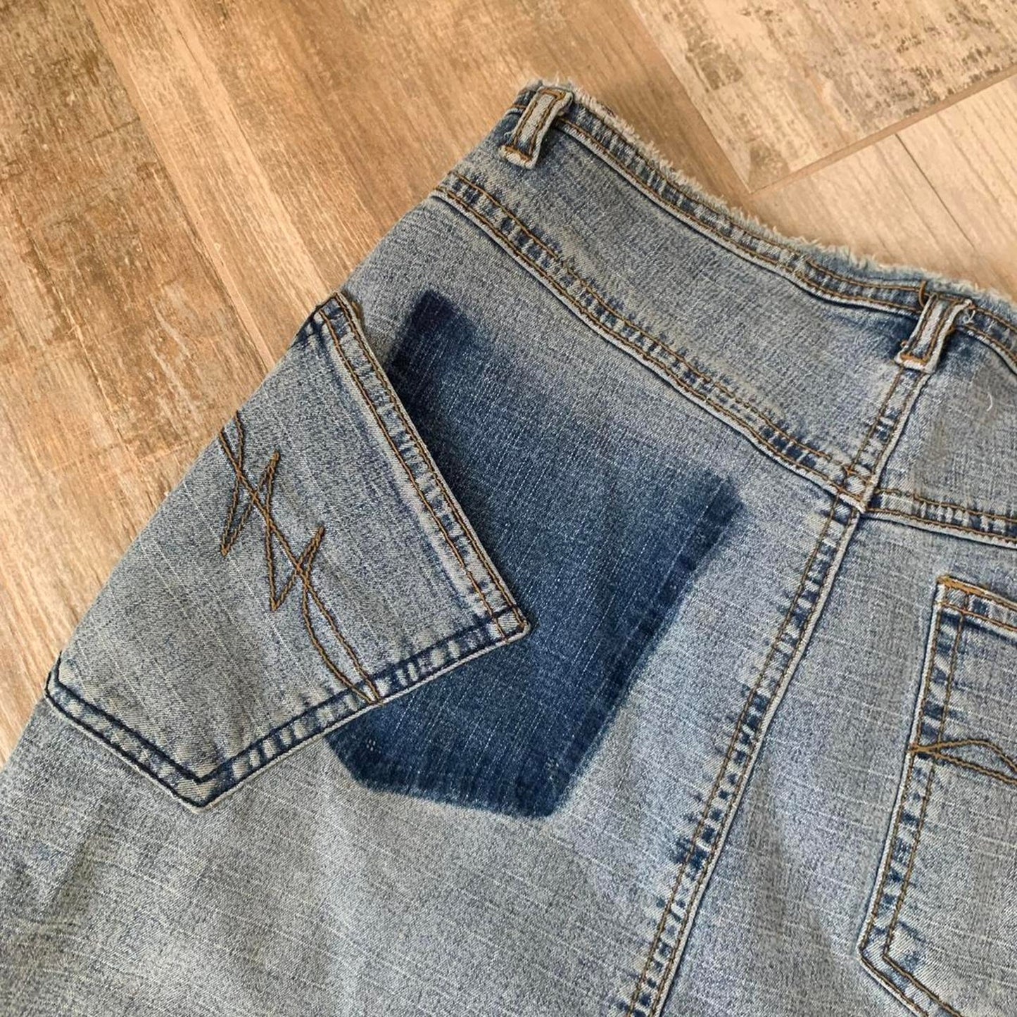 Patchwork Denim Mini Skirt