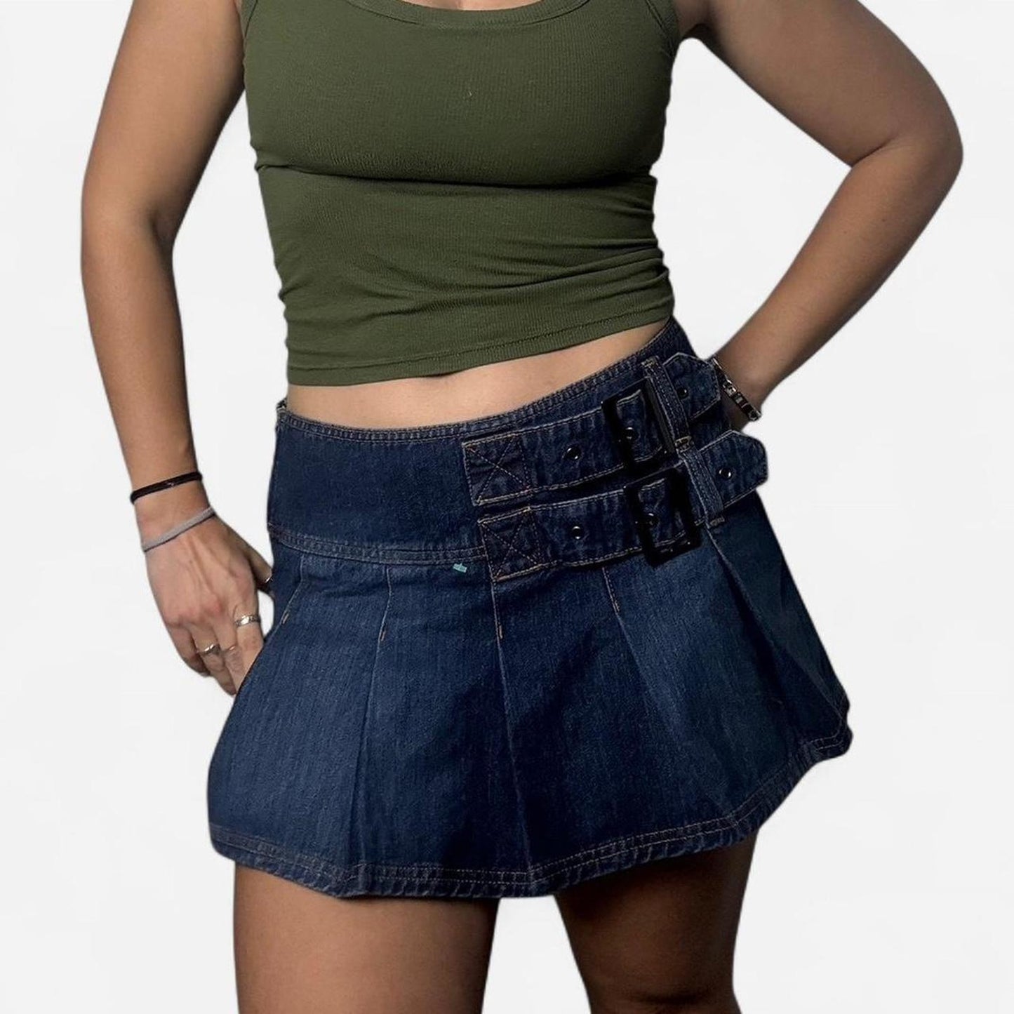 Pleated mini skirt