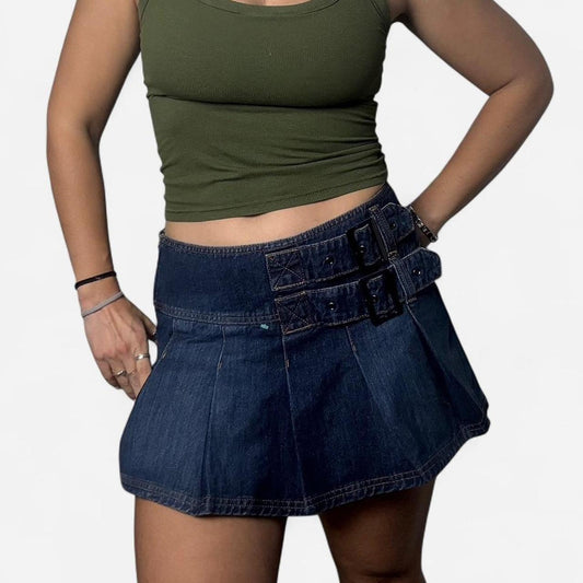 Pleated mini skirt