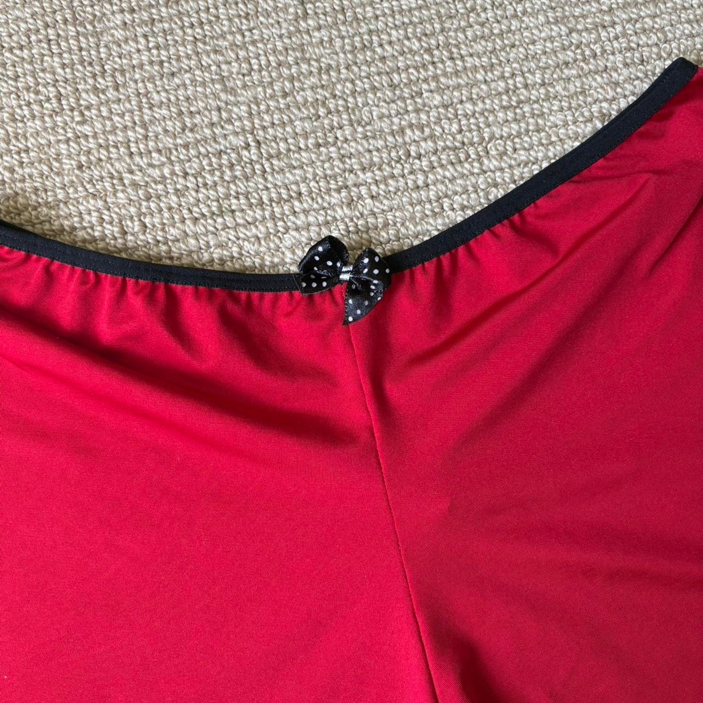 Red Micro Mini Shorts
