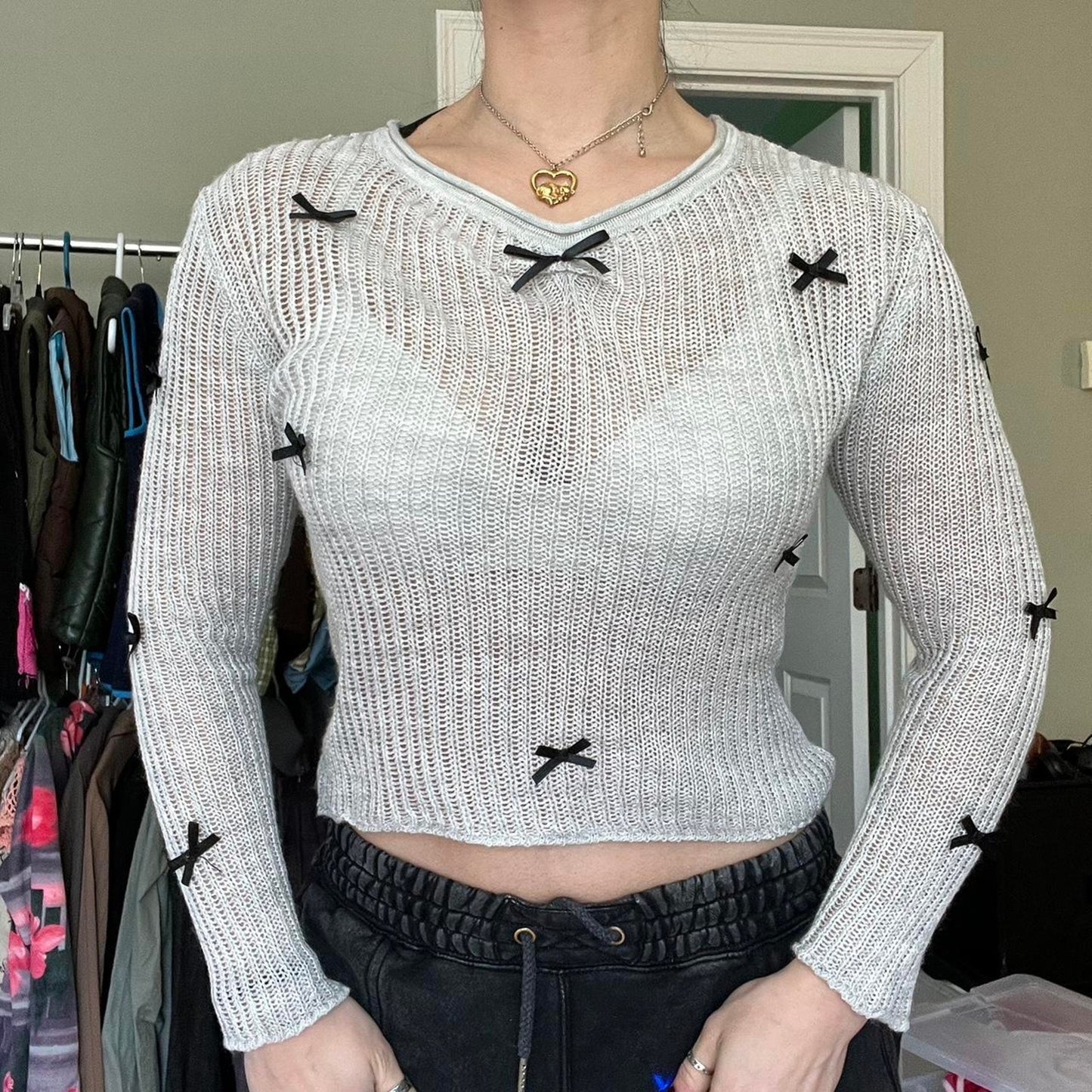 Knitted Bow Sweater