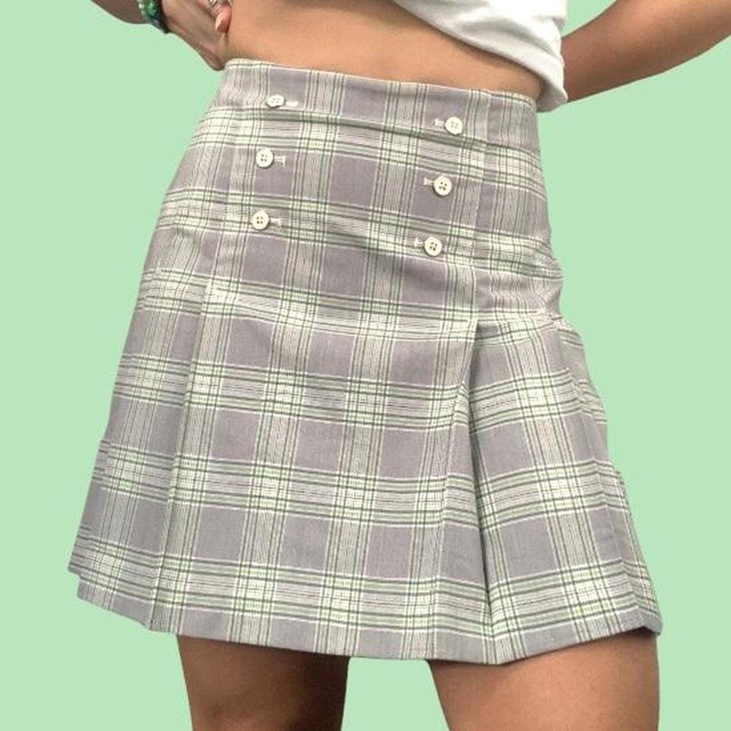 Plaid Pleated Skirt