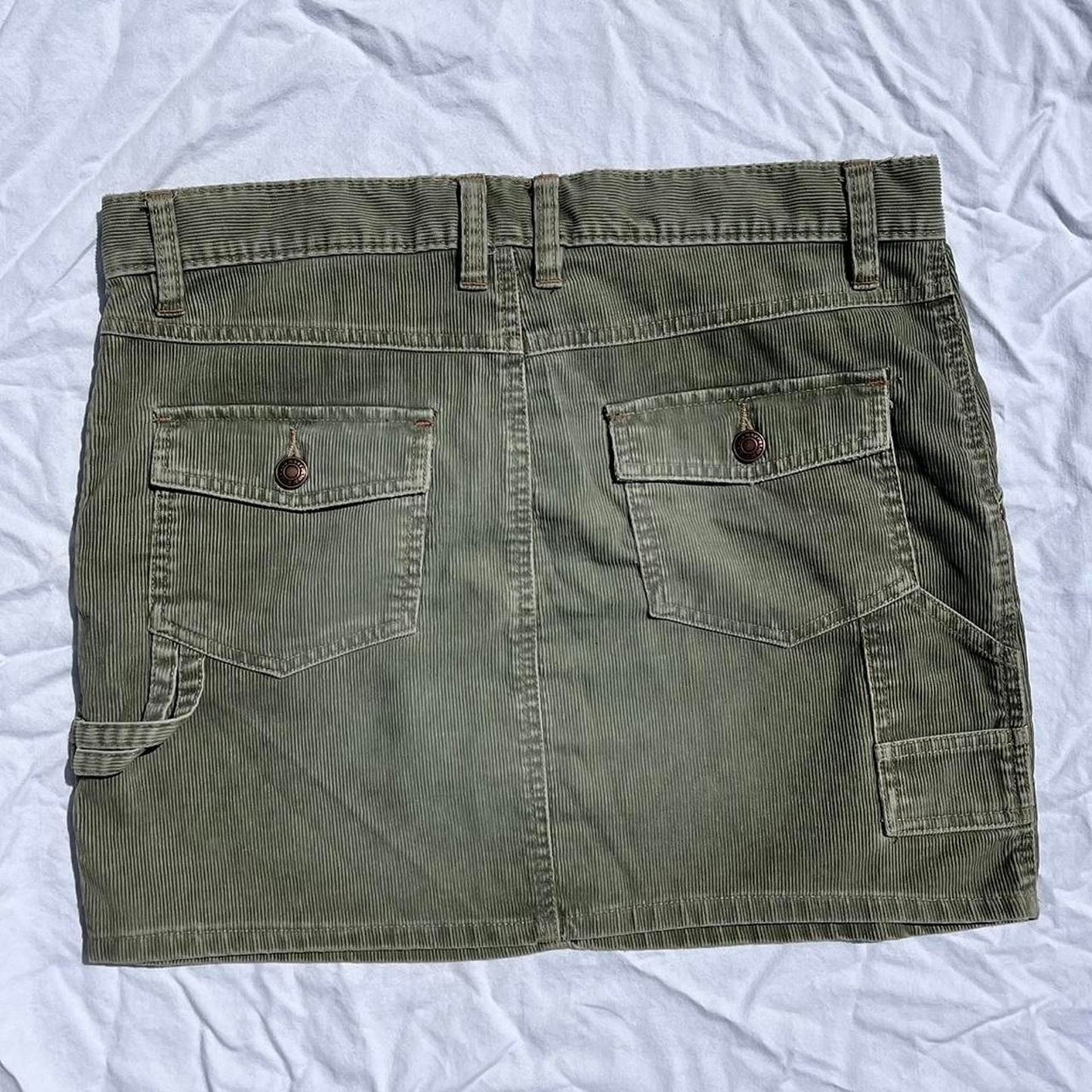 Green Corduroy Mini Skirt