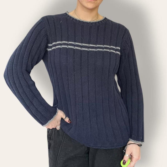 Navy Striped Sweater