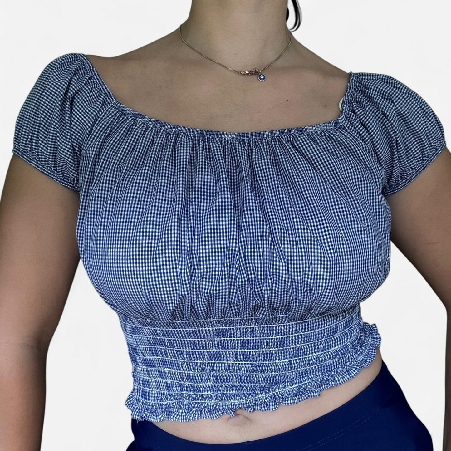 Blue Gingham Top