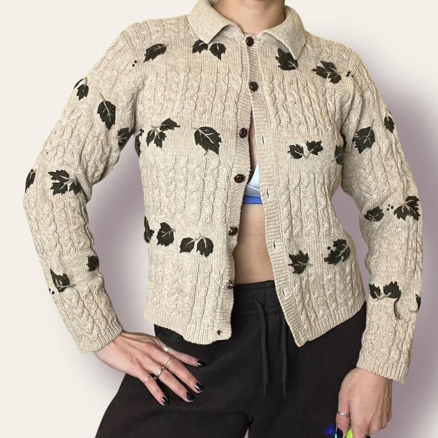Leaf Pattern Cardigan