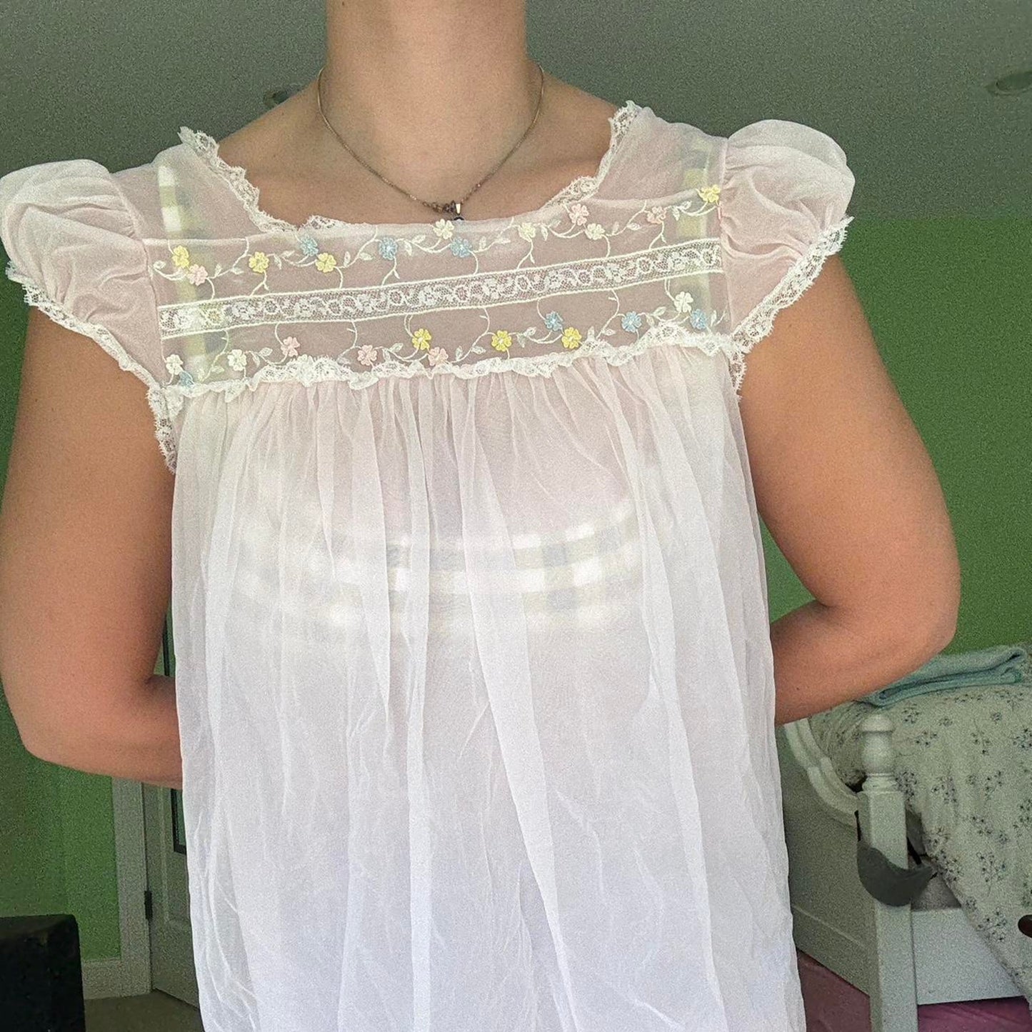 Pink and yellow babydoll dress