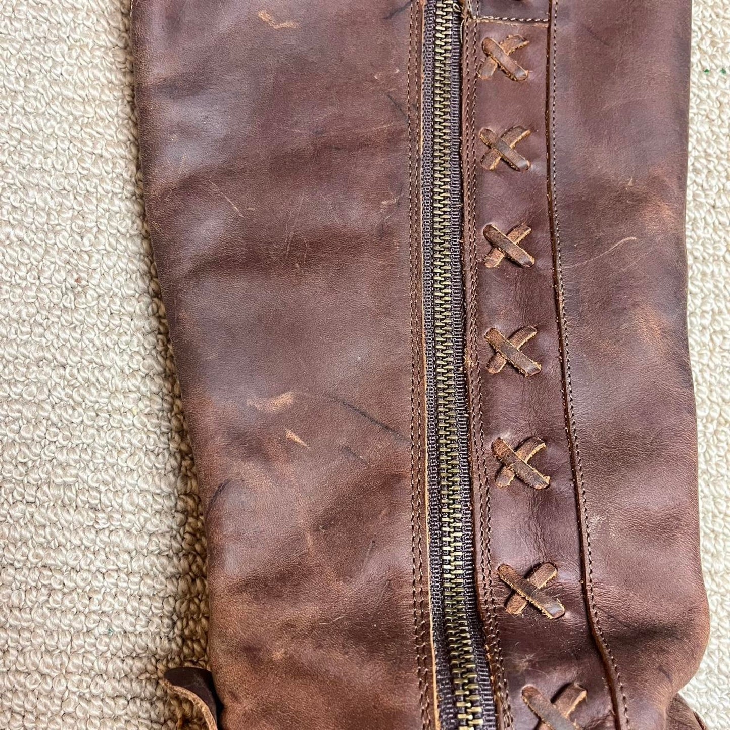 Brown Leather Knee High Boots
