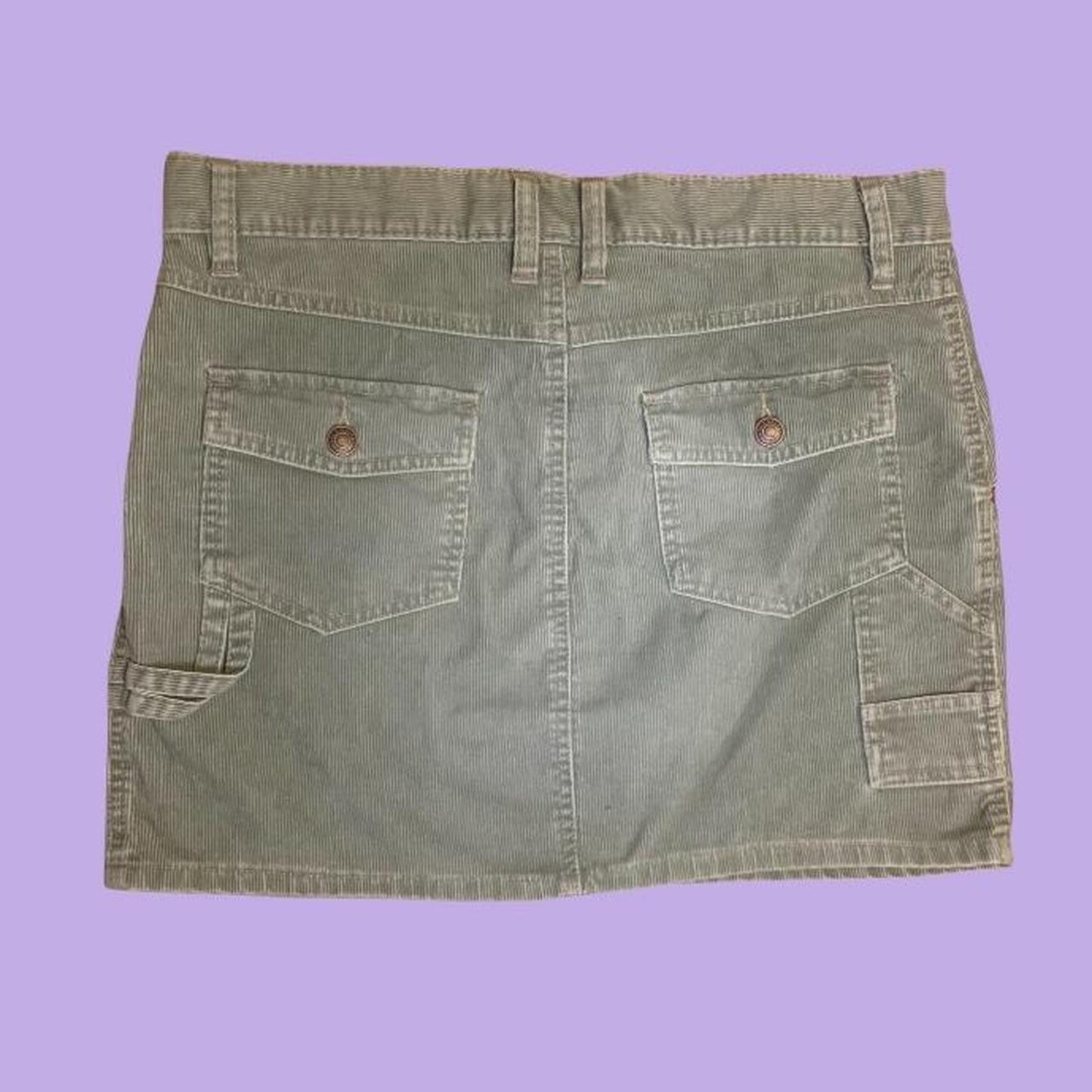 Green Corduroy Mini Skirt