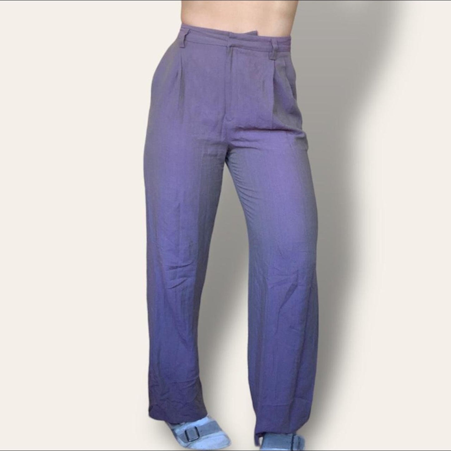 Pleated Purple Trousers