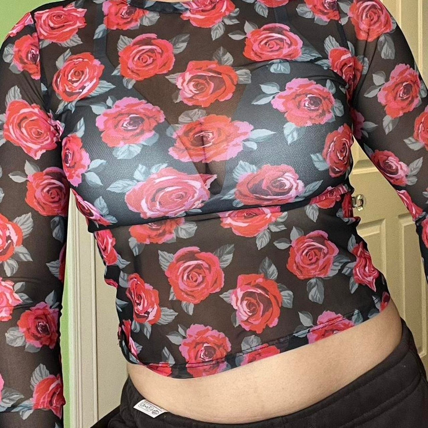 Rose Mesh Top