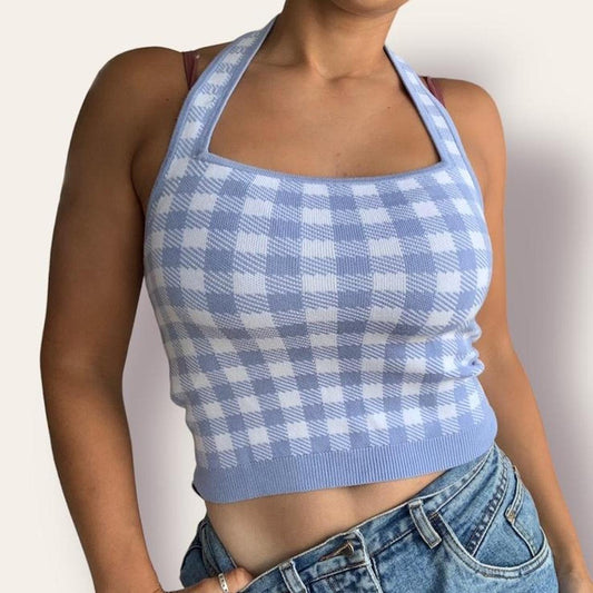 Gingham Halter Tank