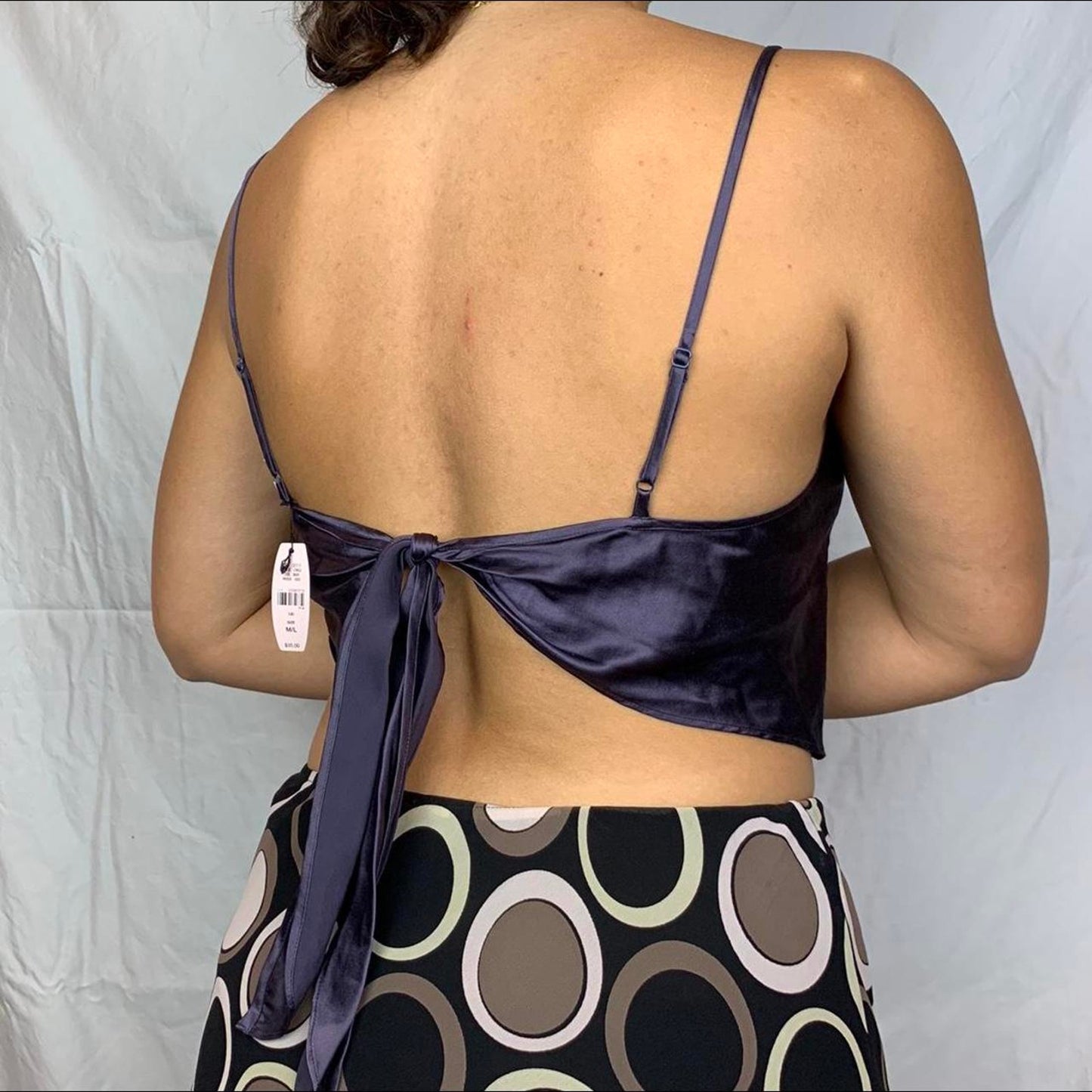 Silky Purple Tie Top
