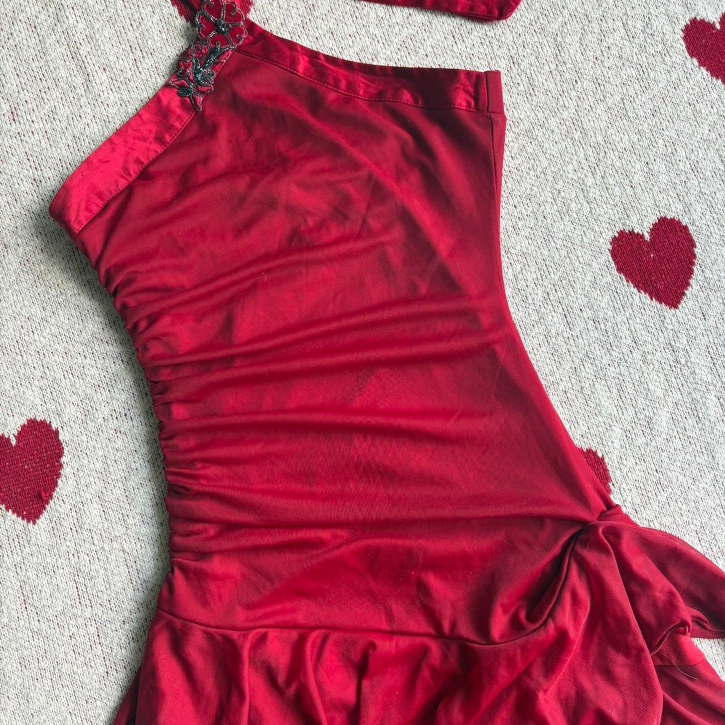 Red Ruffle Mini Dress