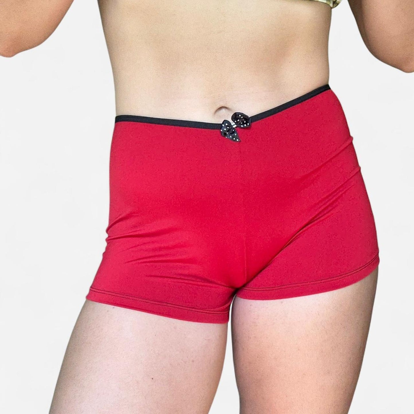 Red Micro Mini Shorts