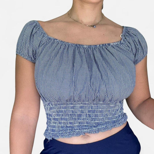 Blue Gingham Top