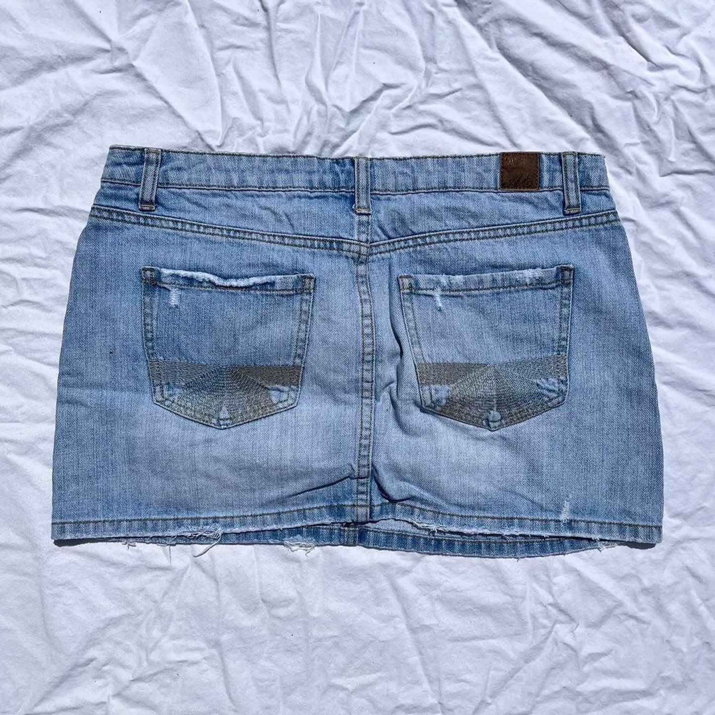 Denim micro mini skirt