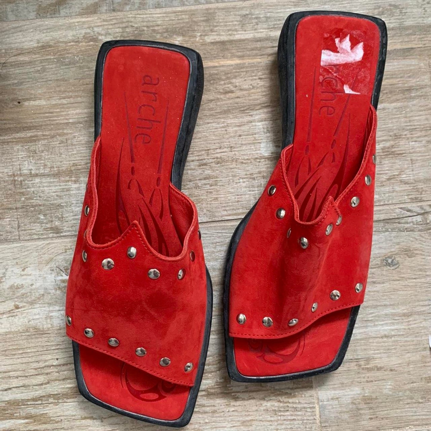 Red Leather Sandals