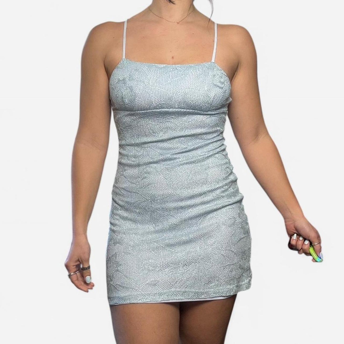 Baby Blue Lace Mini Dress