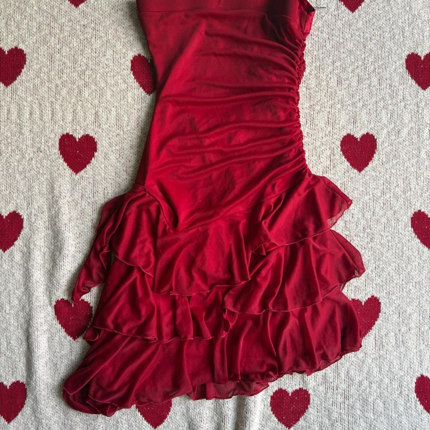 Red Ruffle Mini Dress