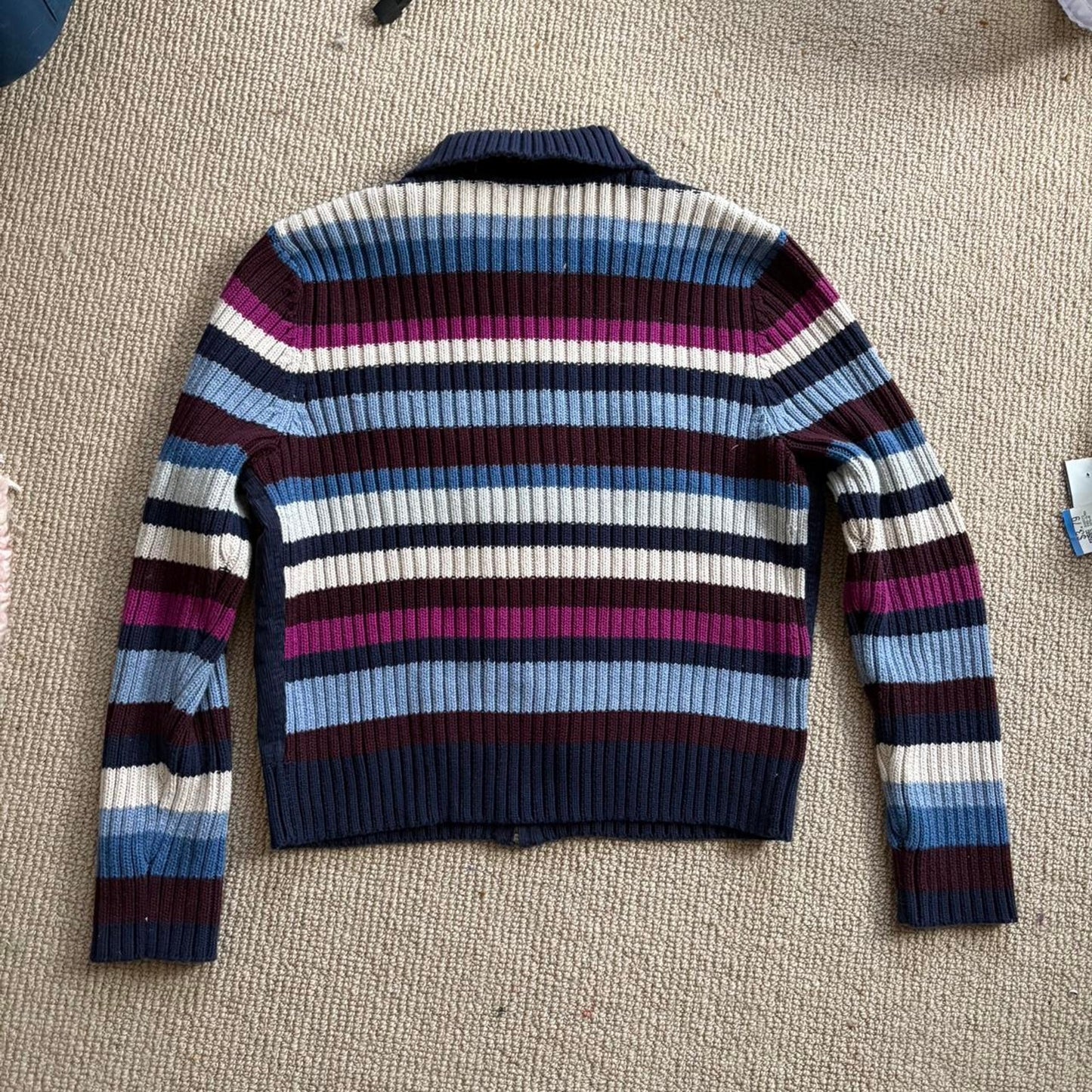 Striped Knit/ Corduroy Jacket